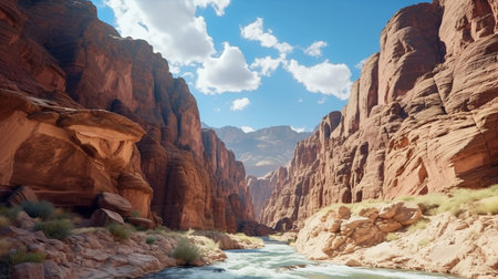 Explore majestic canyons in all their glory. Wide angle wonder captured in a photographの素材