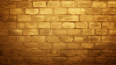 Golden brick wall with ample copy space, elegant and luxurious backdropの素材