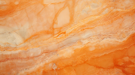 Vibrant orange marbled stone texture wallpaper with ample copy spaceの素材