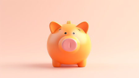 Adorable Piggy Bank. A symbol of savings and financial aspirationsの素材