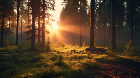 Sunrise in the Forestの素材