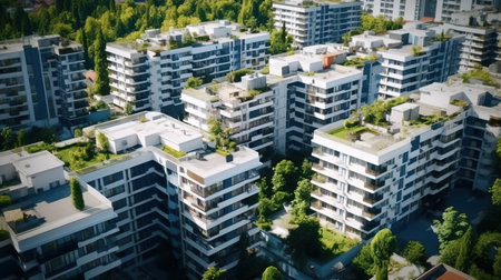 Modern Apartments in the Beautiful City. Peace Life, Perfect Home, Ideal Homeの素材