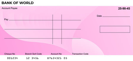 Vector of Blank Bank or Personal Check. Payment, Money, Cash, Currency, Cheque, Banknoteのイラスト素材