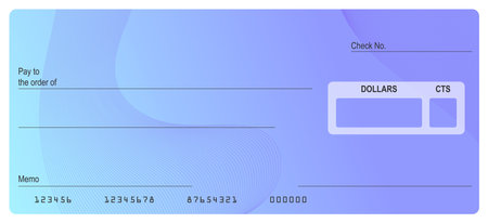 Vector of Blank Bank or Personal Check. Payment, Money, Cash, Currency, Cheque, Banknoteのイラスト素材