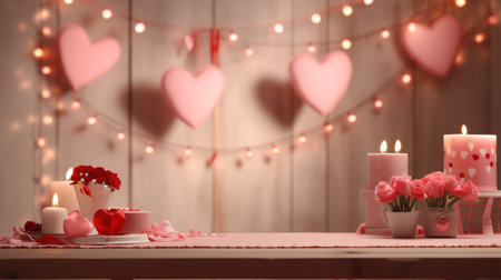 Valentine Banner. Heart, Love, Valentine's Day, Background, Romance, Romantic, Celebrationの素材