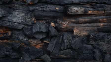 Burnt Wood Texture Background. Wallpaper, Wooden, Rustic, Old, Burned, Grunge, Dark, Surfaceの素材