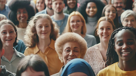 Diverse People. Crowd, DEIB, Diversity, Equity, Inclusion, Belonging, Equality, Community, Raceの素材