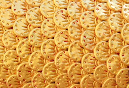 Gold thai art stucco wall,Thai temple