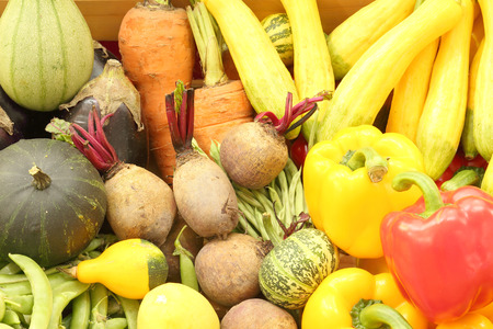 Assortment of fresh vegetables close upの写真素材