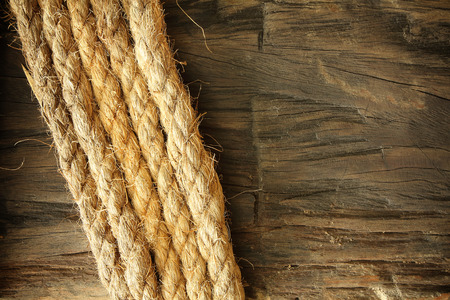 wood background with ropeの写真素材