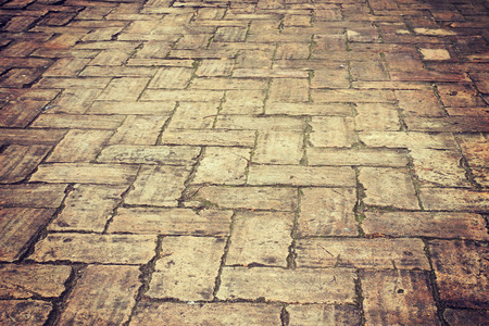 Old brick pathwayの写真素材