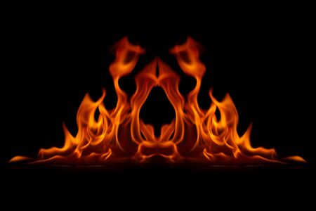 Abstract fire frame on a black backgroundの写真素材