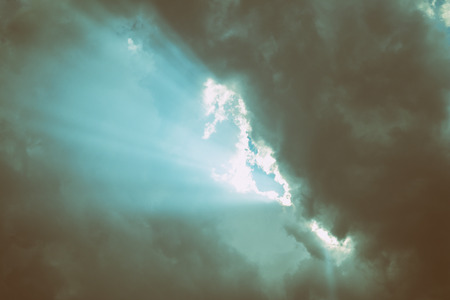 Raincloud in the sky. retro styleの写真素材