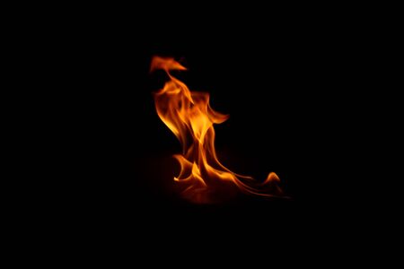 Fire flames on a black background