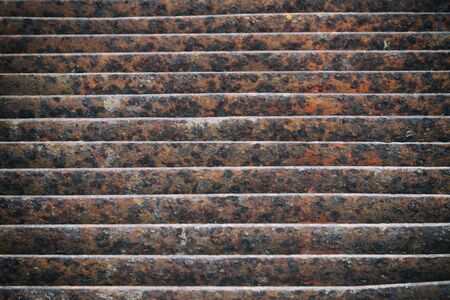 Rusty on surface of steel iron mesh.の写真素材