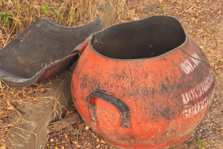 Trashcan on the wayside  の写真素材