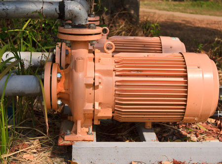Water pumping station - water treatment plant within the pumps and pipelinesの写真素材