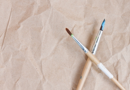 brush on the blank sheet of paperの写真素材