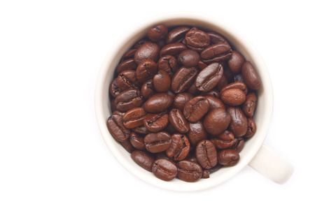 Coffee beans on white の写真素材