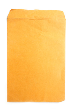Brown envelope isolated on white backgroundの写真素材