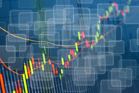 Financial data graph at stock exchange