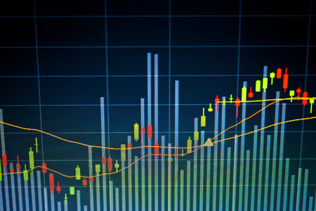 Financial data graph at stock exchangeの写真素材