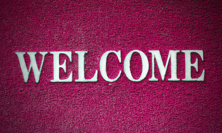 background of welcome carpetの写真素材