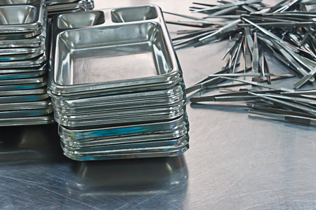 supplies in a medical for cleaning wounds.の写真素材