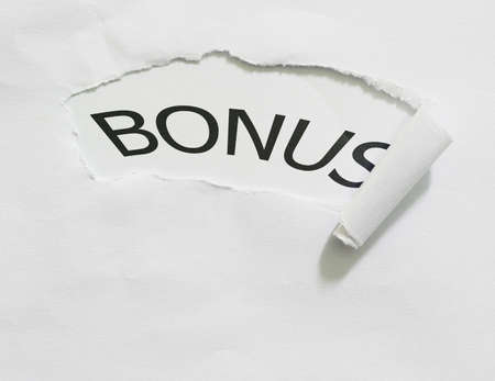 bonus word write on paper holeの写真素材