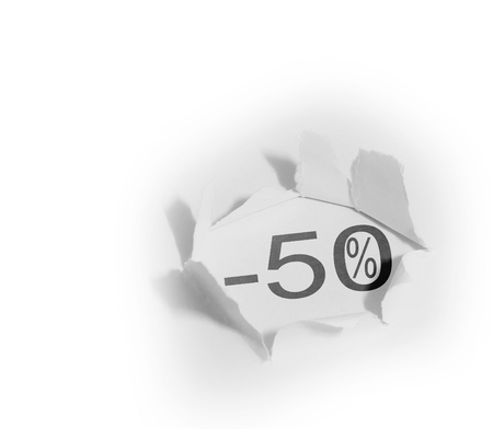 Sale 50 Hole paperの写真素材