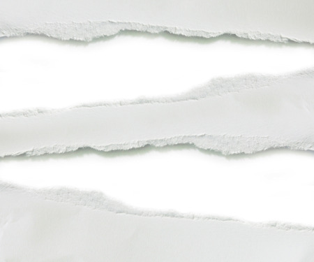 Piece of White Paper Ripped Isolated on White Background.の写真素材