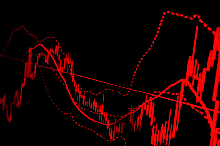 Stock exchange chart graph. Finance business background. Abstract stock market diagram candle bars trade.の写真素材