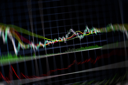 Abstract stock market diagram candle bars trade.