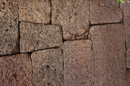 brick wall background at Phimai historical park, Korat, Thailand