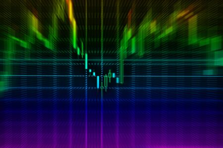 Stock exchange chart graph. Finance business background. Abstract stock market diagram candle bars...