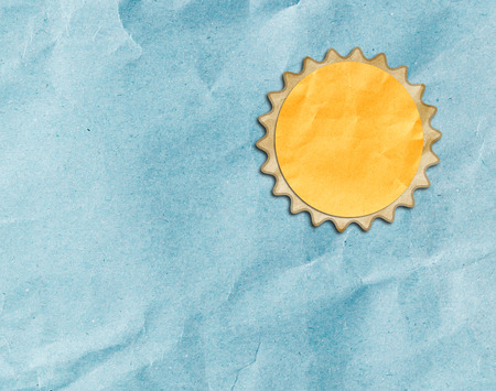 recycled paper craft stick on white backgroundの写真素材