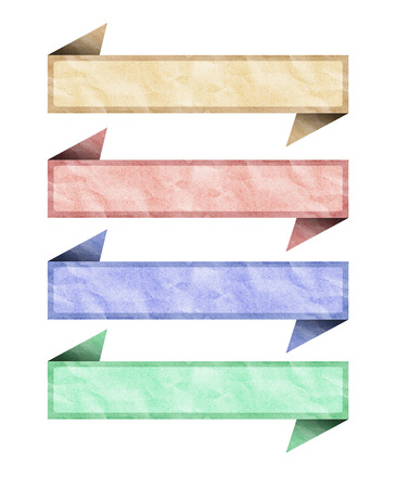 talk tag recycled paper craft stick on white backgroundの写真素材