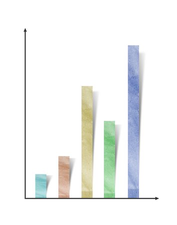 recycled paper craft stick on white backgroundの写真素材