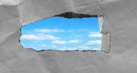 paper on sky backgroundの写真素材
