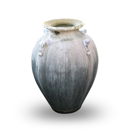 Old vase on whiteの写真素材