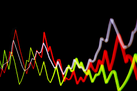 graph chart of stock market investment trading.