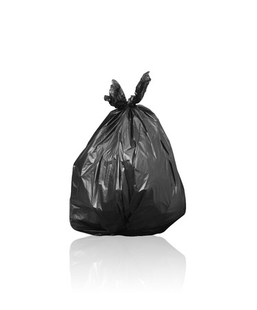 Black garbage bagの写真素材
