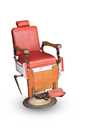 Barber chair on white backgroundの写真素材