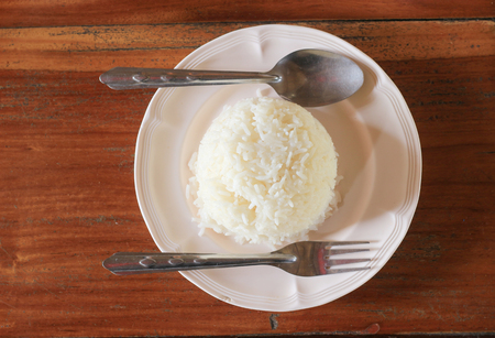 Steamed riceの写真素材