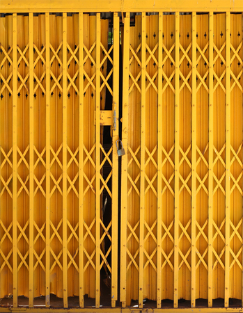 Yellow iron doorの写真素材