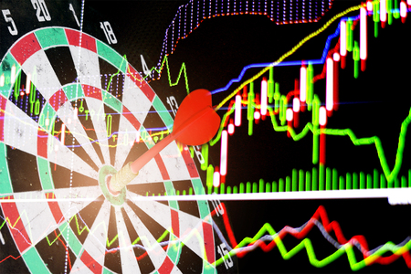graph chart of stock market investment trading.の写真素材