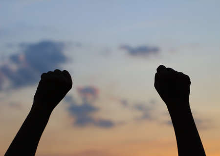 woman silhouette at sunset