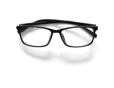 Glasses placed on a white background