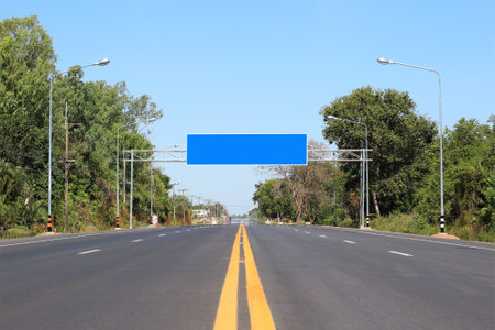 Road sign on blue sky background. Road sign on blue sky background.の写真素材