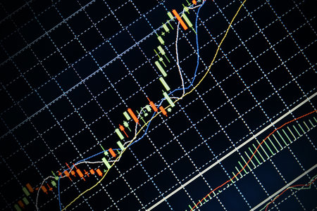financial graph on the digital screen. Abstract background for your design.の写真素材
